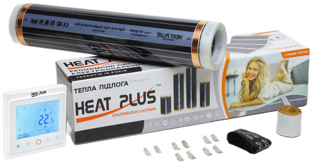 Комплект теплої підлоги Heat Plus Standart 3м2 + терморегулятор BHT-002 Wi-Fi