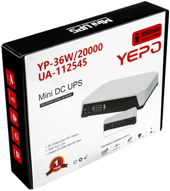 огляд товару Джерело безперебійного живлення Yepo Mini DC-UPS YP-36W (UA-112545) - фотографія 12