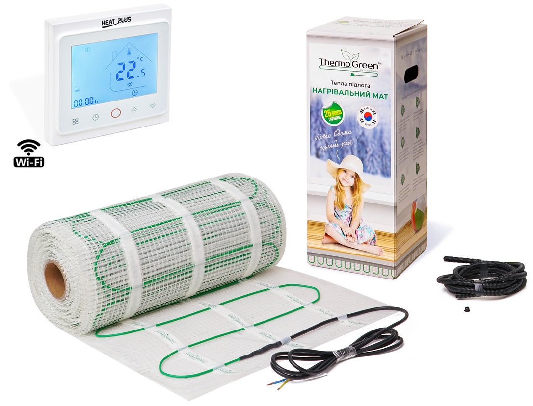 ThermoGreen 150Вт/м2 TGMT 3м2 + терморегулятор BHT-002 (Wi-Fi)