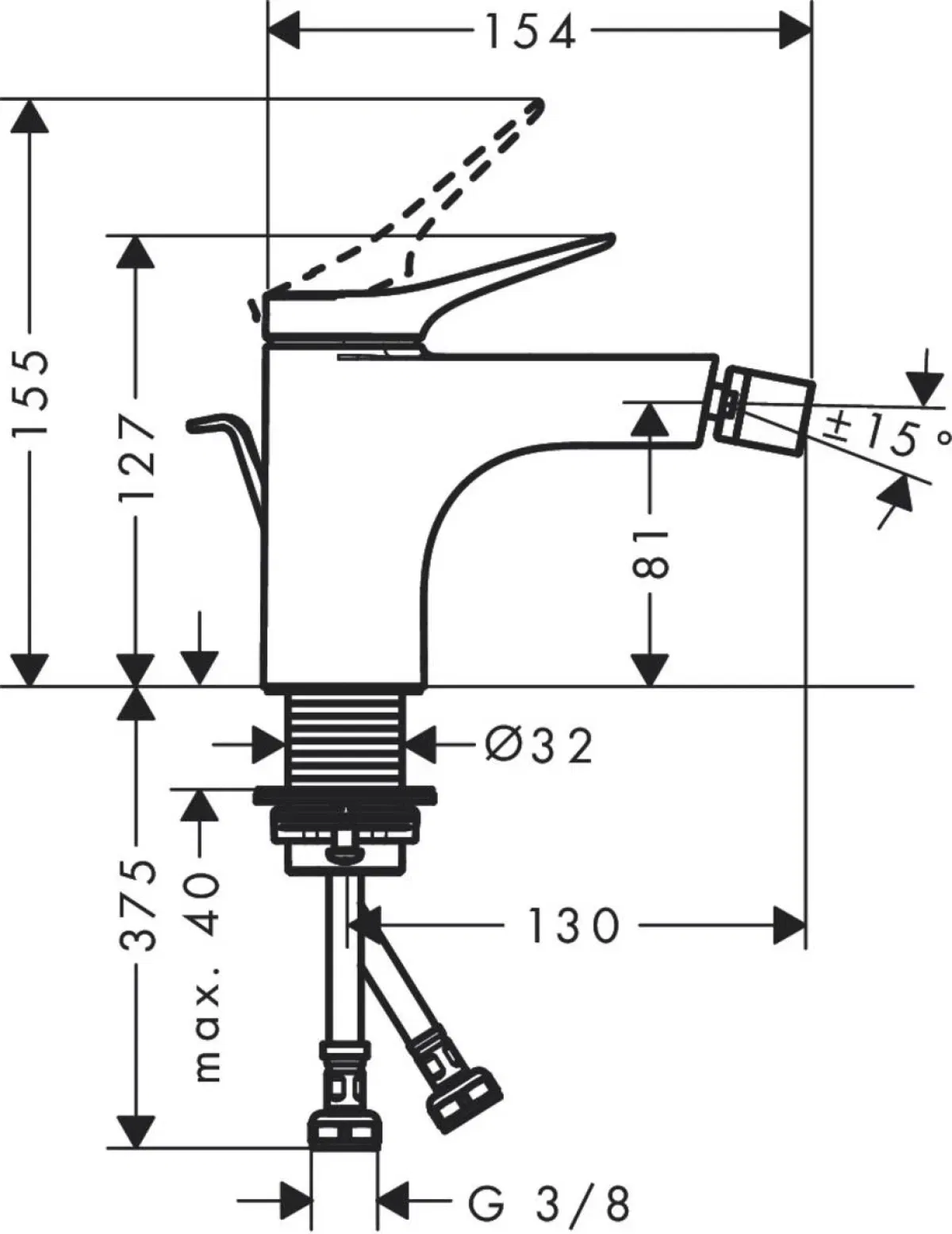 Hansgrohe Vivenis 75200700 Габаритные размеры