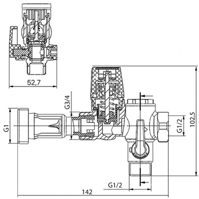 Koer KR.106 - 1/2" 7bar (KR2914) Габаритные размеры