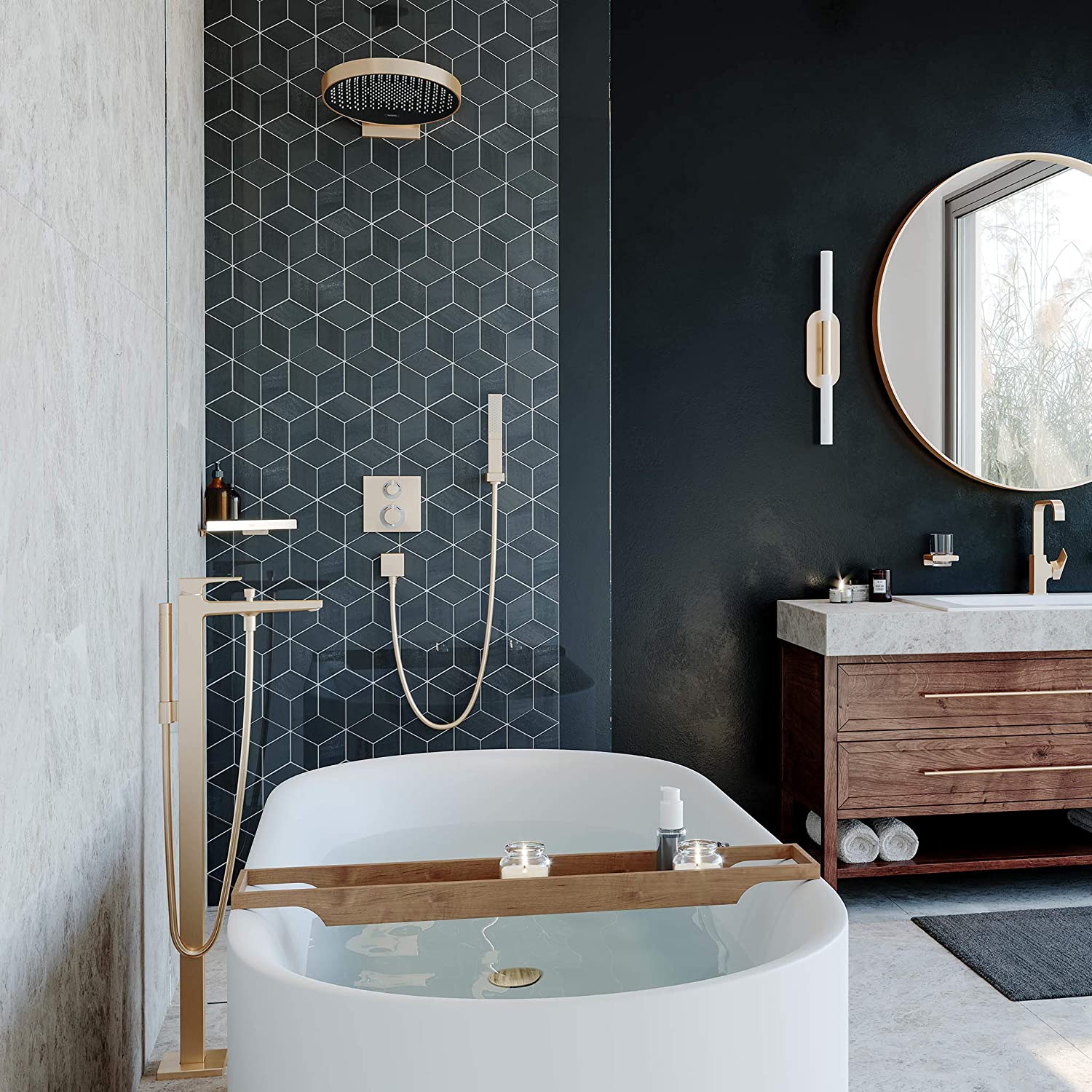 Верхній душ Hansgrohe Rainfinity 360 Polished Gold Optic 26230990 ціна 79085 грн - фотографія 2