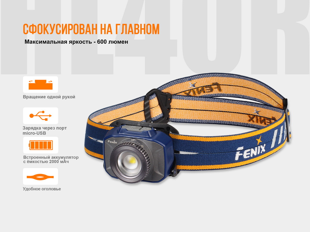 Ліхтарик Fenix HL40R Cree XP-LHIV2 LED синій огляд - фото 11