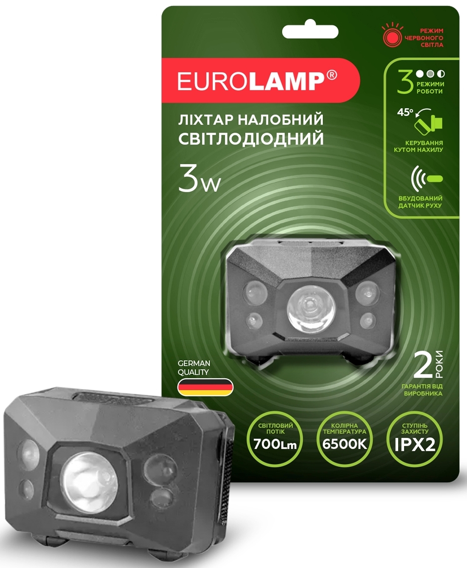 Eurolamp HL-3W(black)RL