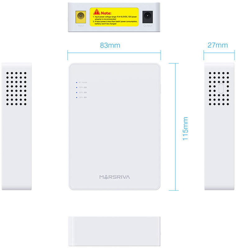 Marsriva DC UPS KP3 Габаритные размеры