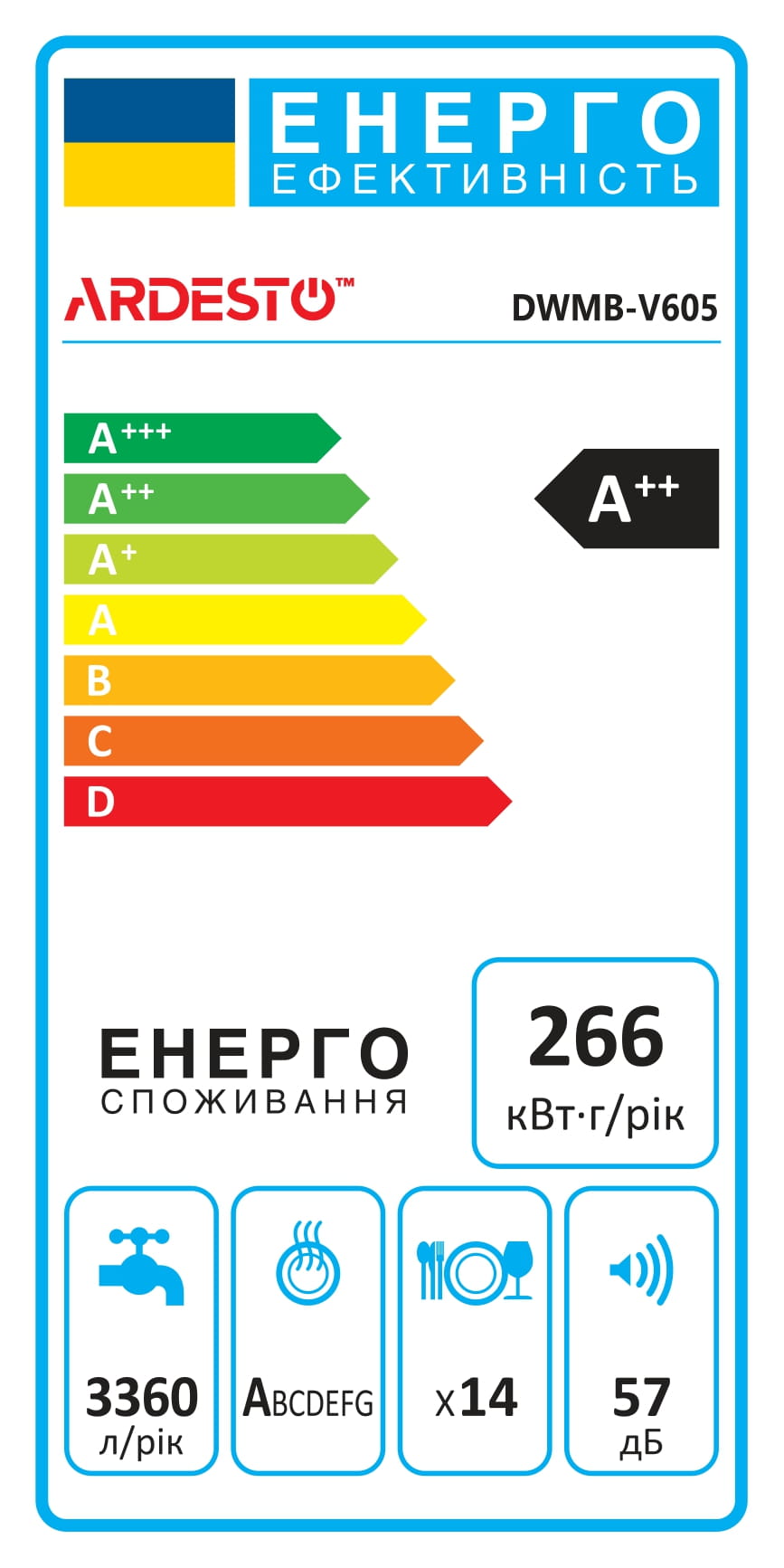 Посудомоечная машина Ardesto DWMB-V605 цена 11999 грн - фотография 2