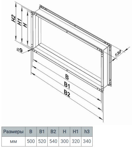 Вентс ВВГ 500*300 Габаритні розміри