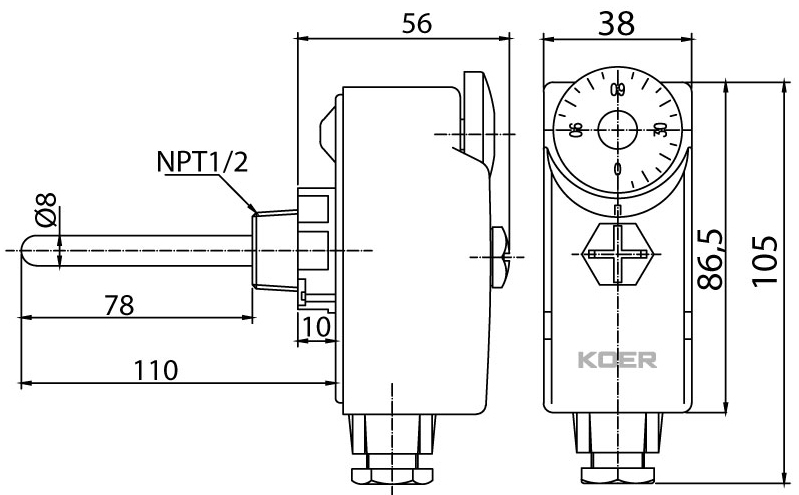 Koer KR.1350 (KP2775) Габаритні розміри