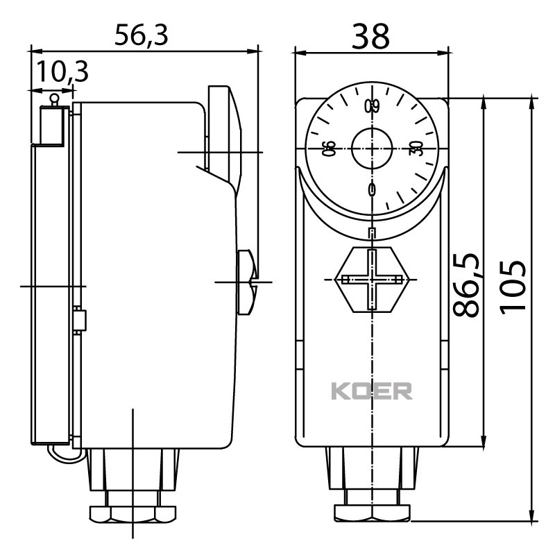 Koer KR.1351 (KP2776) Габаритні розміри