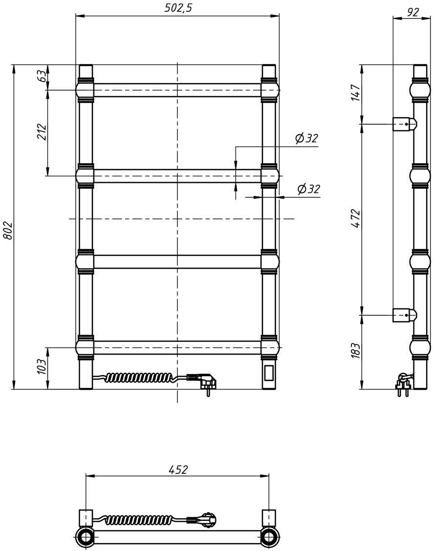 Navin Ретро 500х800 Sensor (10-540133-5080) Габаритні розміри