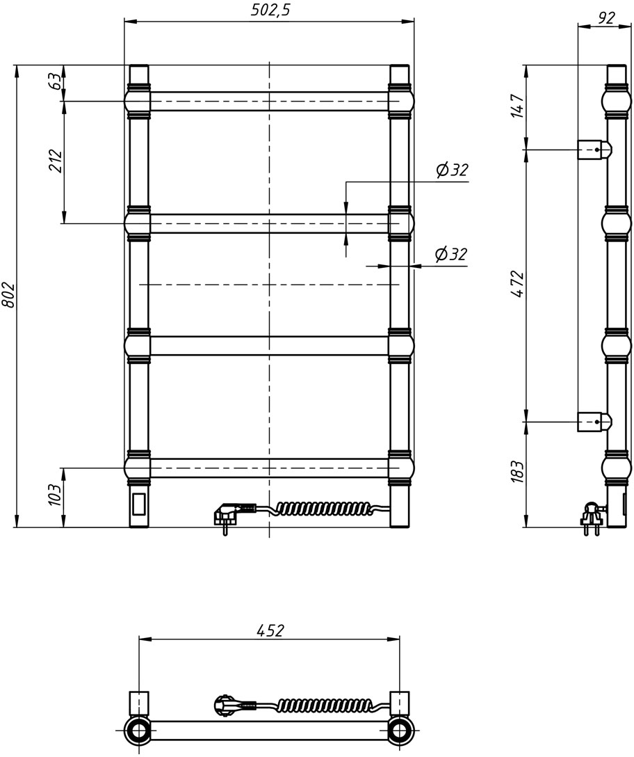 Navin Ретро 500х800 Sensor (10-040033-5080) Габаритні розміри