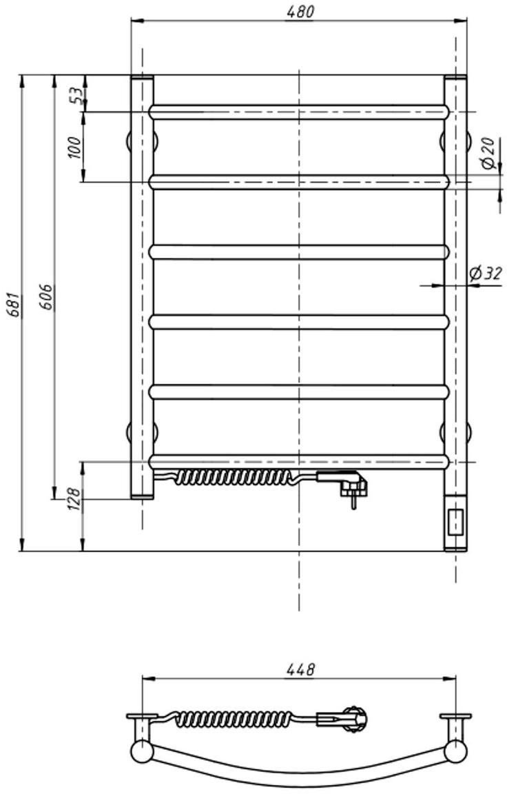 Navin Камелия 480х600 Sensor (12-207133-4860) Габаритные размеры