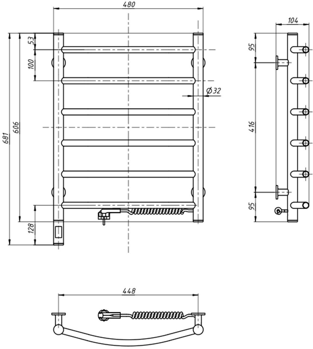 Navin Камелия 480х600 Sensor (12-207033-4860) Габаритные размеры