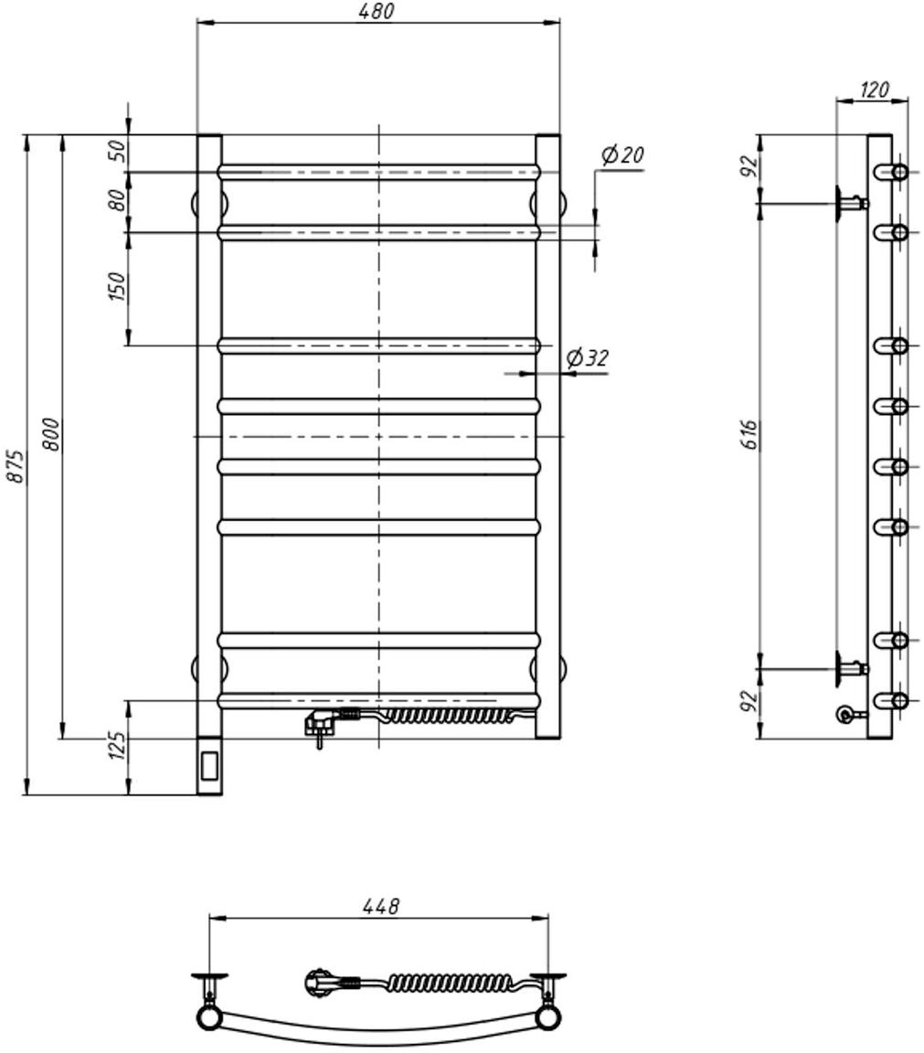 Navin Камелія 480х800 Sensor (10-507033-4880) Габаритні розміри