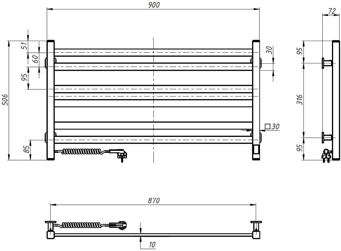 Navin Авангард 900х500 Sensor (12-228153-9050) Габаритні розміри