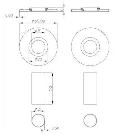 Invena UA-11-B15 белый Габаритные размеры