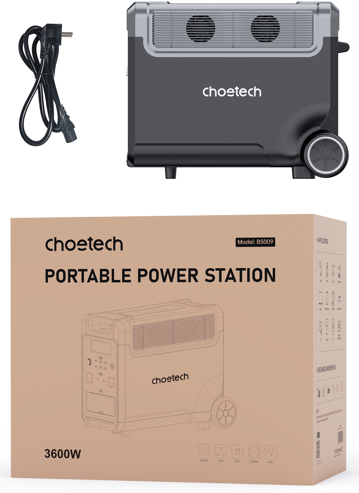 Портативна зарядна станція Choetech 3600W (BS009) відгуки - зображення 5