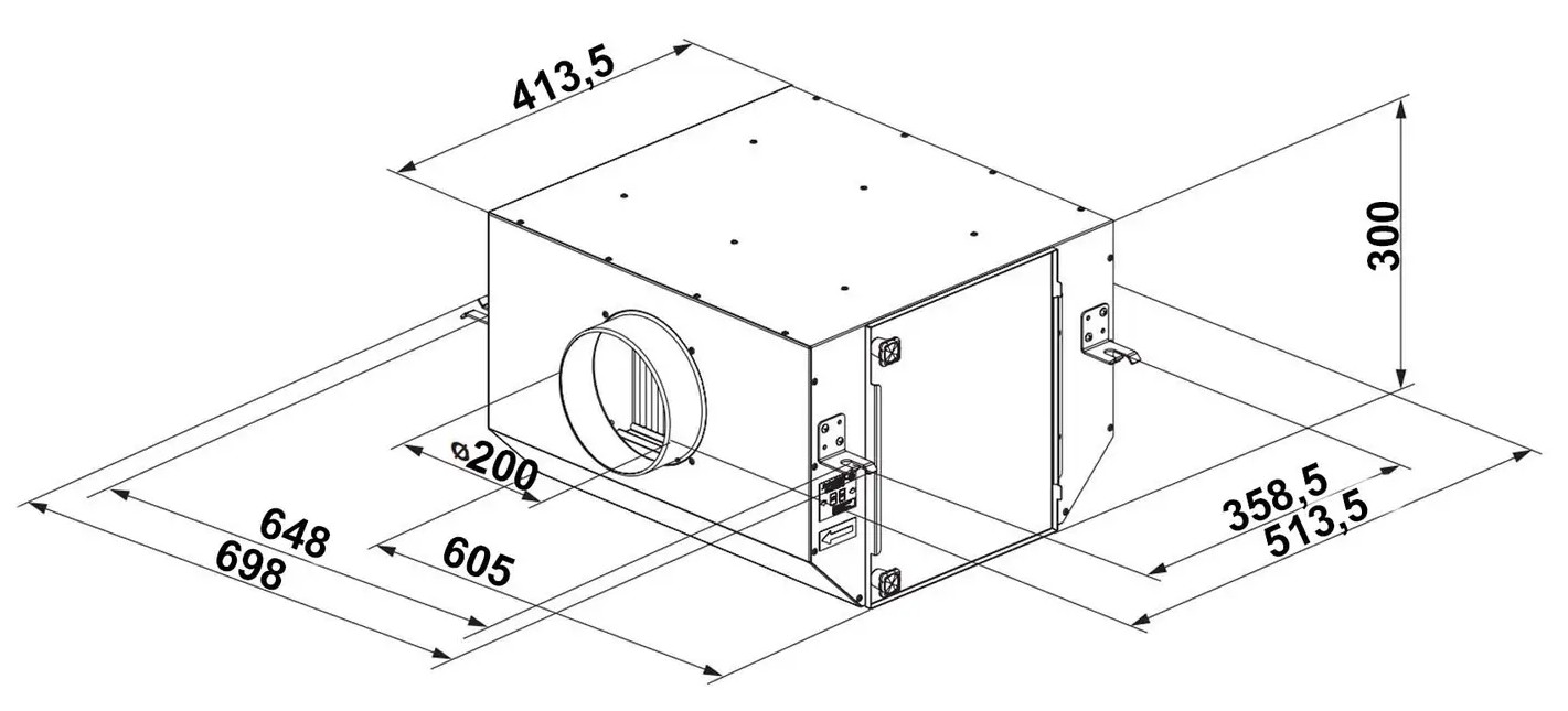 Вентс ФБ К2 200 G4/F8/C Габаритні розміри