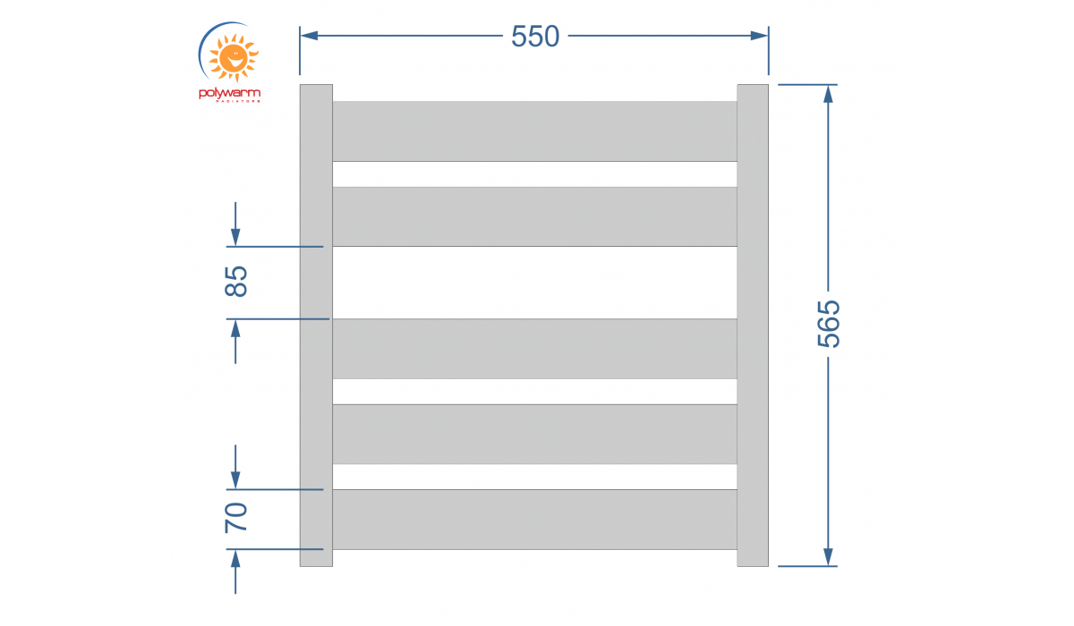 Polywarm Paris WP5/55 біла Габаритні розміри