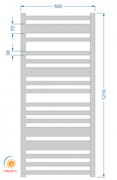 Polywarm Bukovyna WB16/55 белый Габаритные размеры