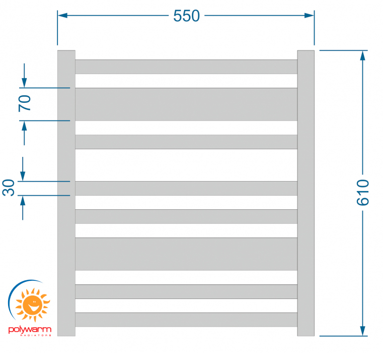 Polywarm Bukovyna WB8/55 белый Габаритные размеры