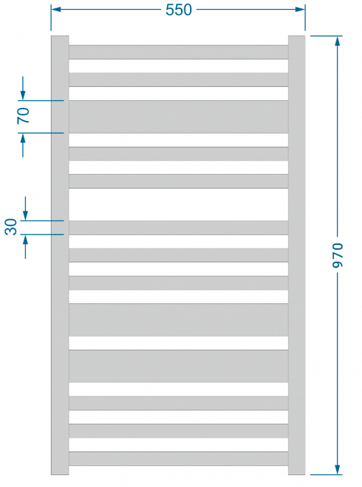 Polywarm Bukovyna WB13/55 белый Габаритные размеры