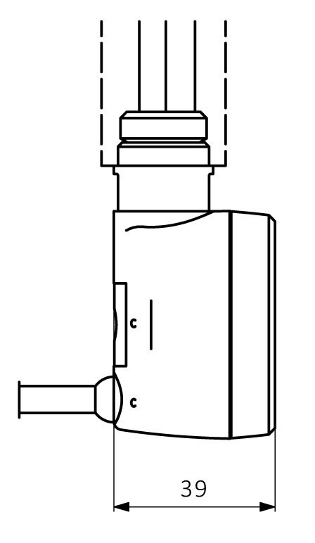 Terma MOA 300W (WEMOA03-TCROM) со скрытым монтажом, хром Габаритные размеры