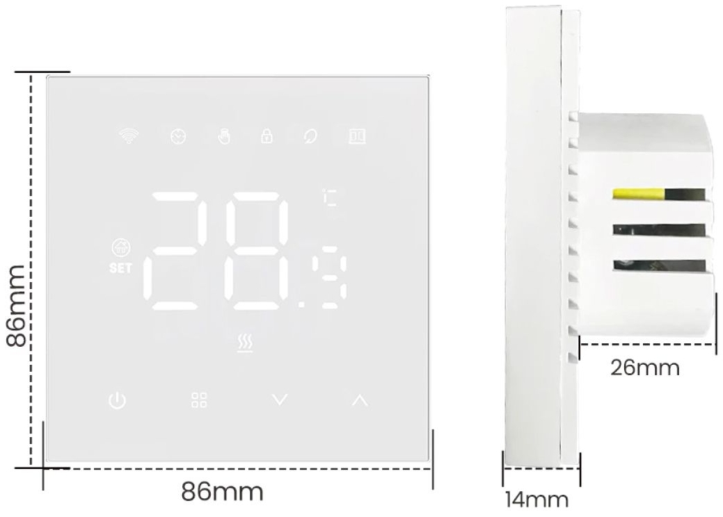 Navin WT410 W-3А с Wi- Fi (24-104273-8686) Габаритные размеры