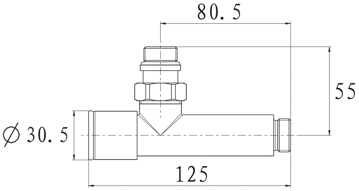 Raftec 1/2х1/2, угловой, удлиненный, хром, 2шт. Габаритные размеры