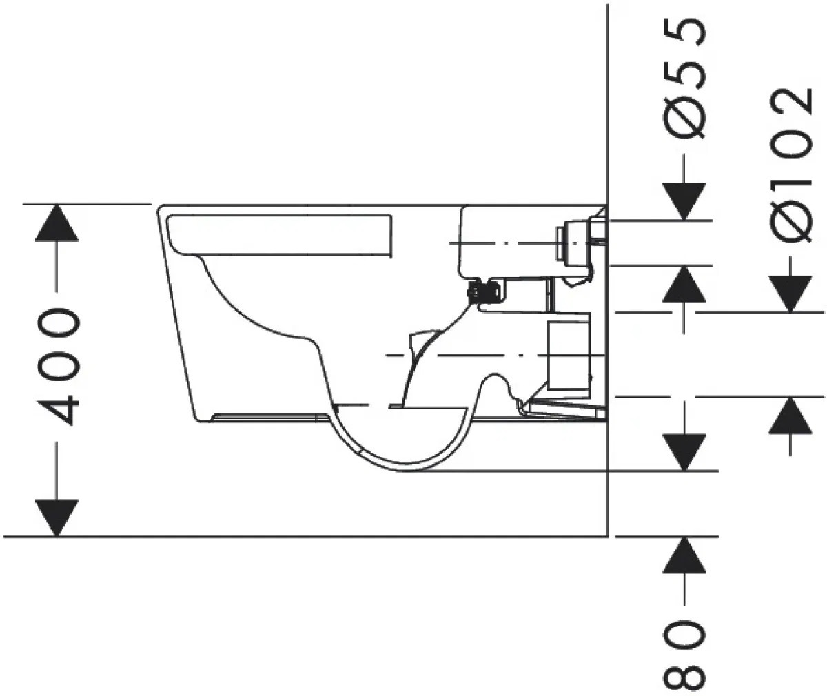 Hansgrohe EluPura S 540 Rimless 60193450+60148450 Габаритные размеры