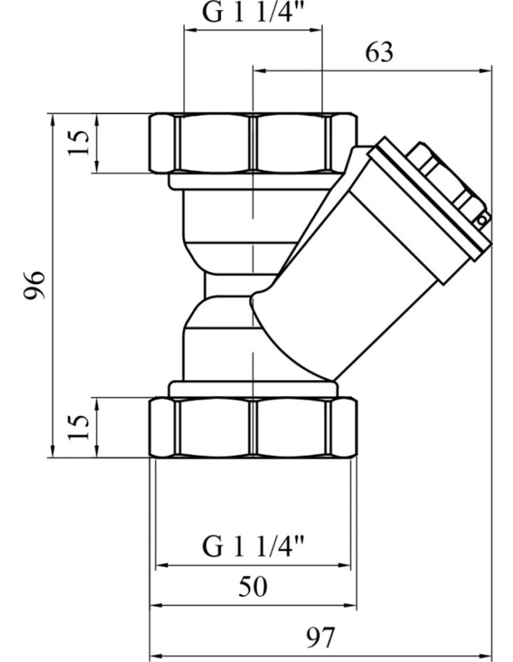 Karro 1 1/4" KR-7006 Габаритные размеры