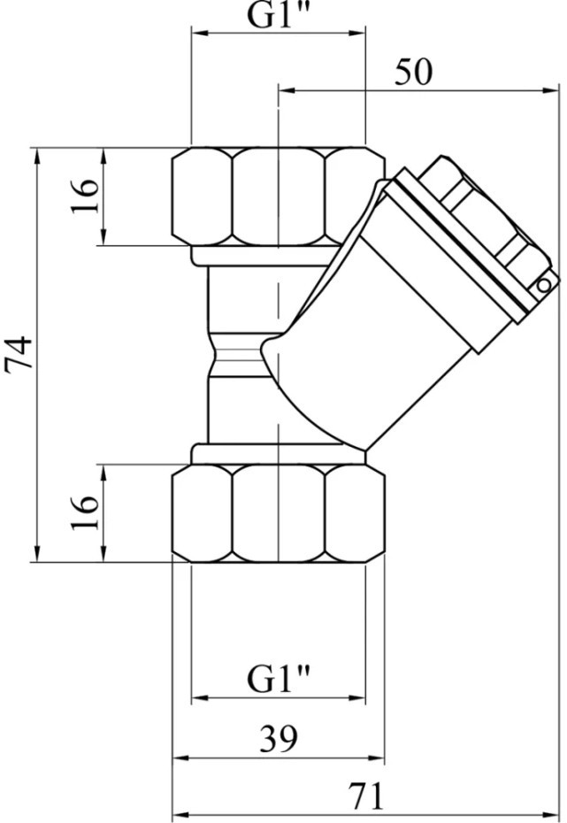 Karro 1" KR-202 Габаритные размеры