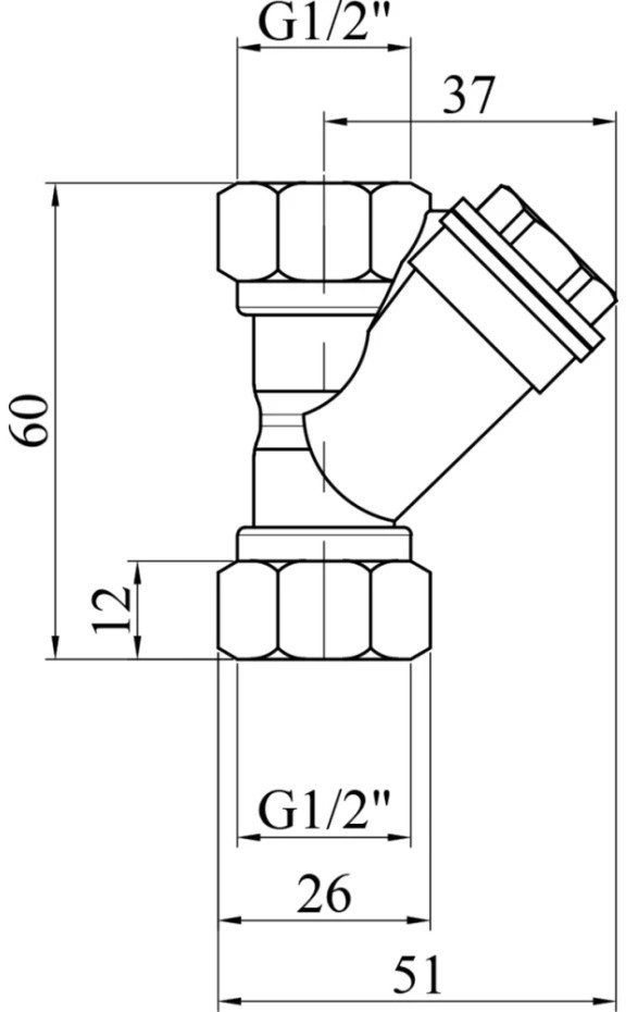 Karro Super 1/2" KR-201 Габаритные размеры