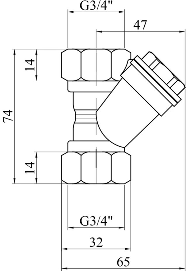 Karro Super 3/4" KR-201 Габаритные размеры