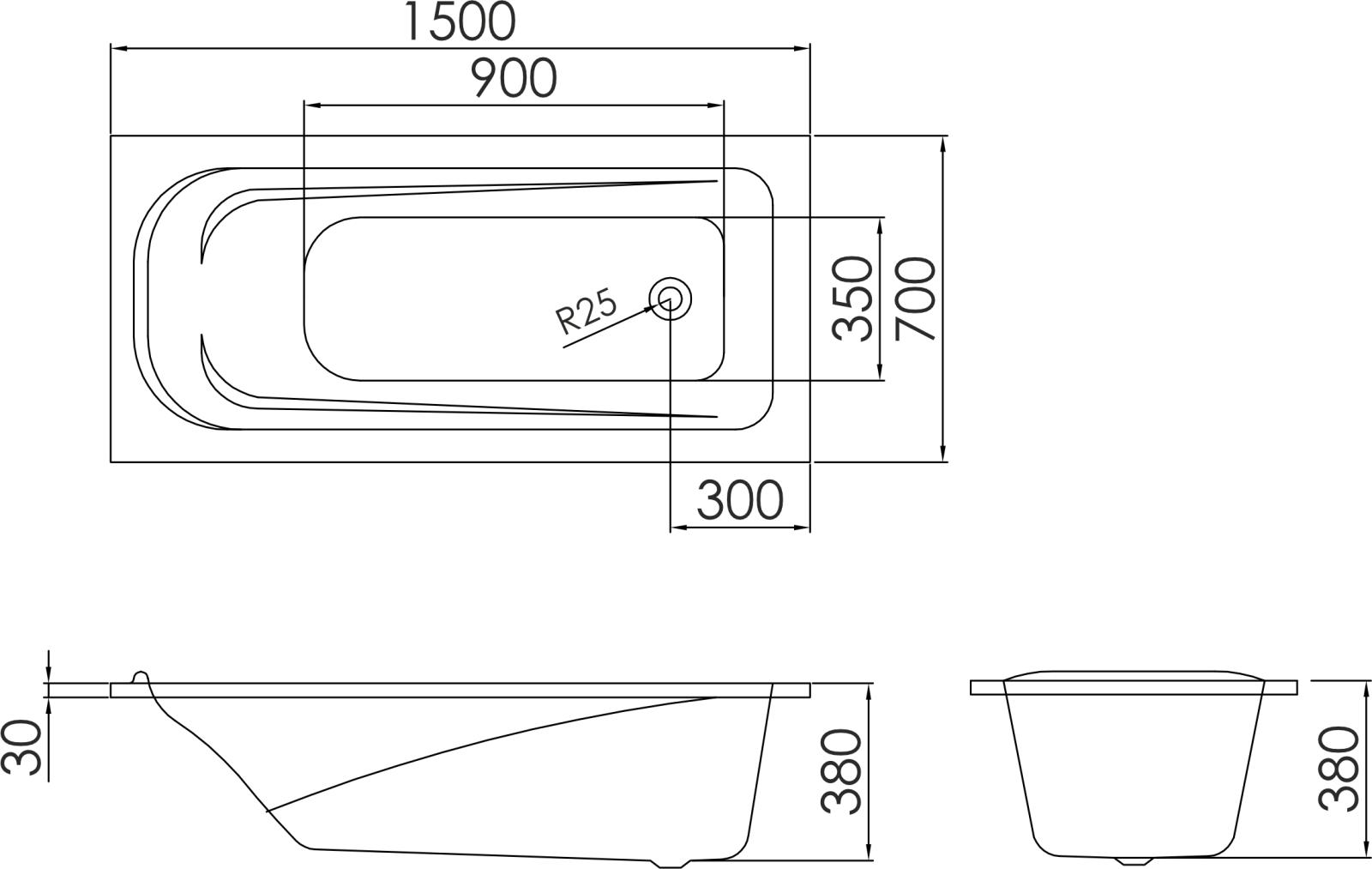 Eger Tisza 150x70x40 (588-2115) Габаритные размеры