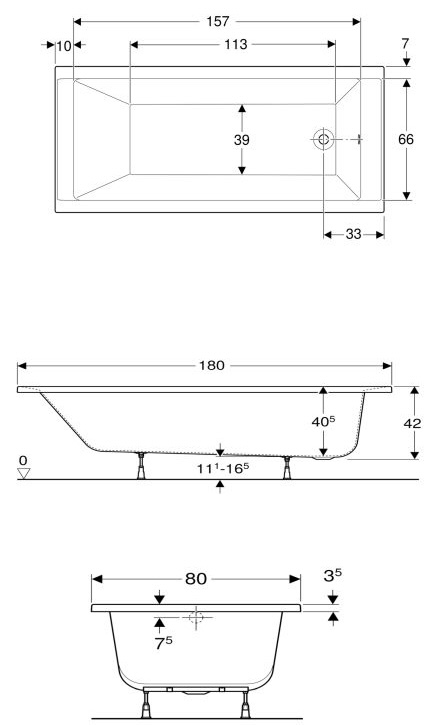 Kolo Supero Duo 180x80 (5363000) Габаритные размеры