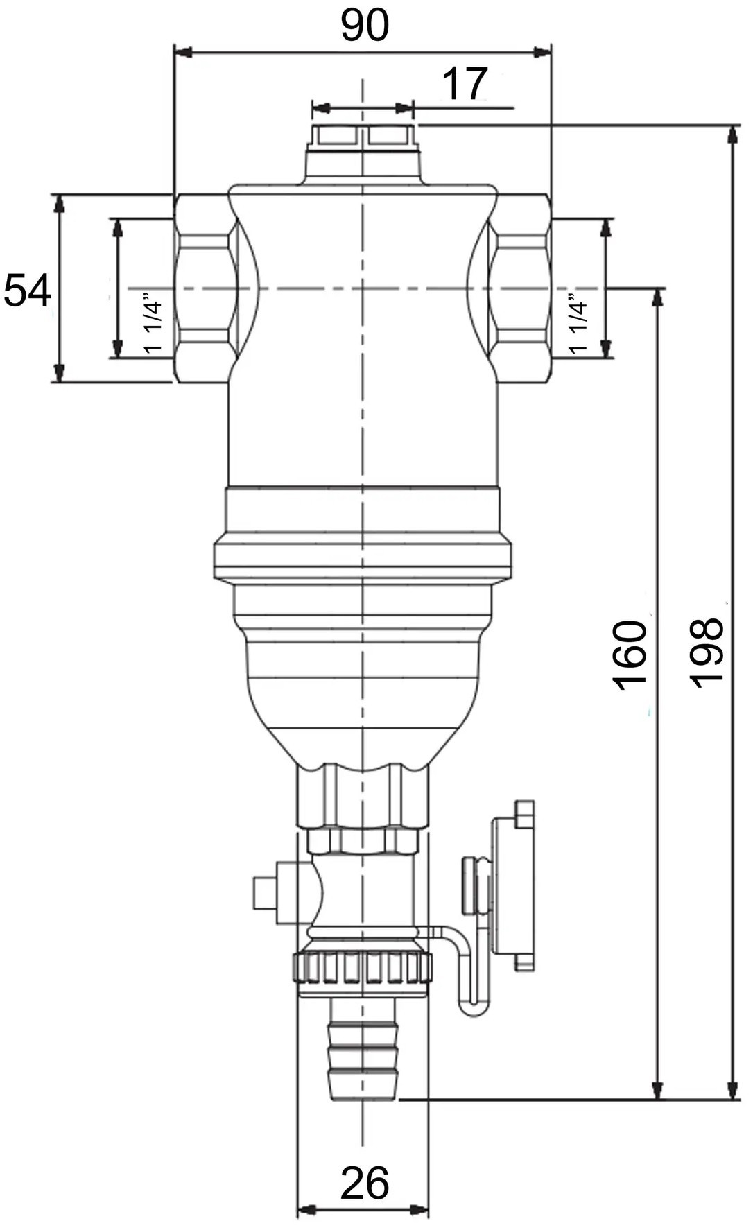 Icma 1 1/4" 746 (82746AG05) Габаритные размеры