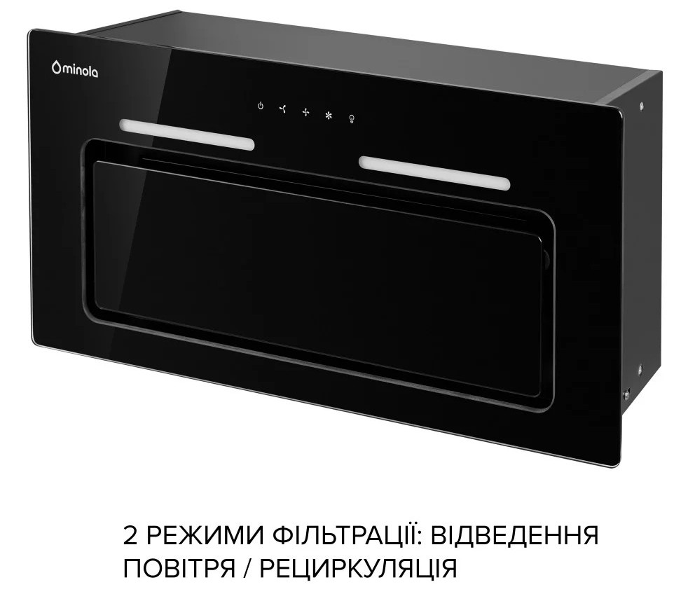 Кухонна витяжка Minola HBI 6473 BL GLASS 800 LED Line ціна 6299 грн - фотографія 2