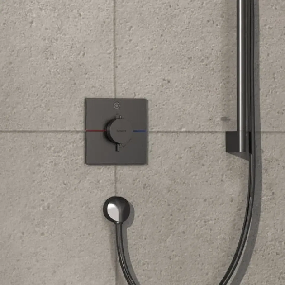 Внешняя часть смесителя Hansgrohe ShowerSelect Comfort E Brushed Black Chrome 15571340 цена 54542 грн - фотография 2