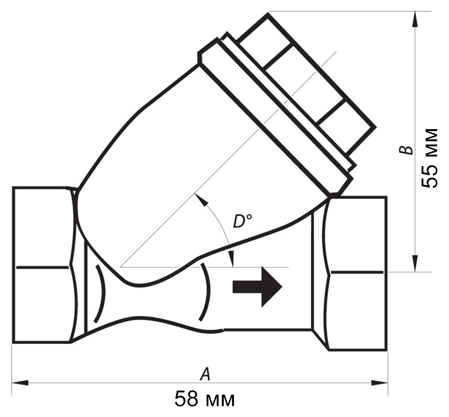 Nolf NF.F04N 1/2" (NF2976) Габаритные размеры