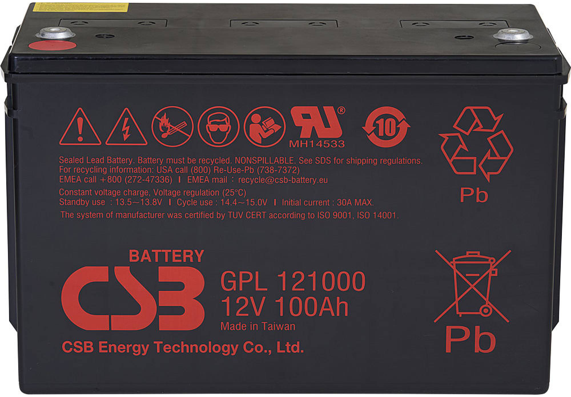 Аккумулятор CSB GPL121000, 12V 100Ah цена 15503 грн - фотография 2