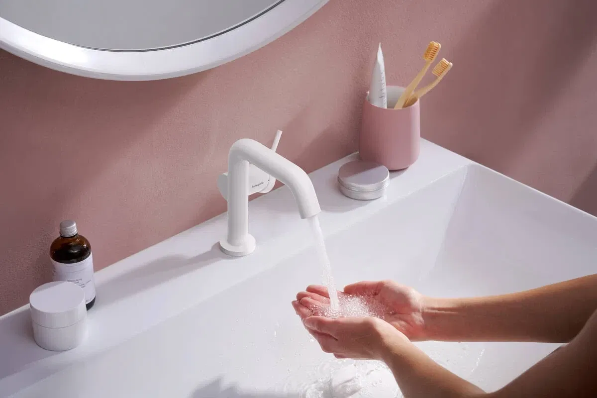 в продажу Змішувач для умивальника Hansgrohe Tecturis E 110 Fine CoolStart Matt White (73321700) - фото 3