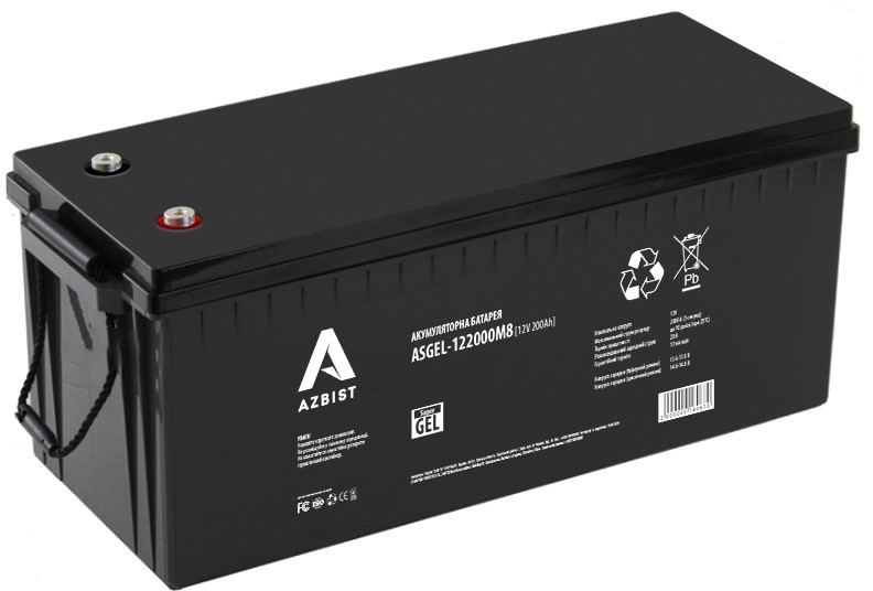 Azbist Super GEL ASGEL-122000M8, Black Case, 12V 200Ah