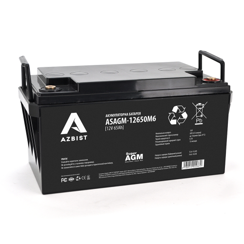 Azbist Super AGM ASAGM-12650M6, Black Case, 12V 65Ah