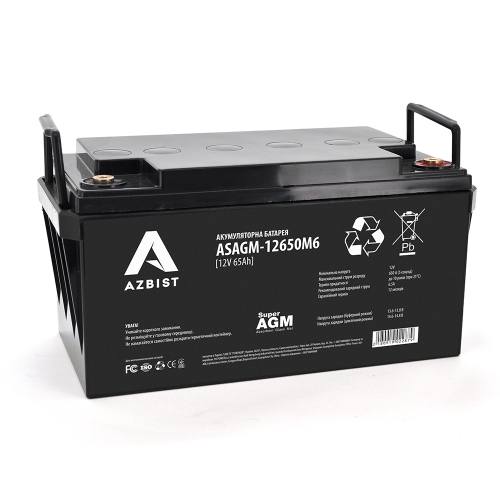 Azbist Super AGM ASAGM-12650M6, Black Case, 12V 65Ah