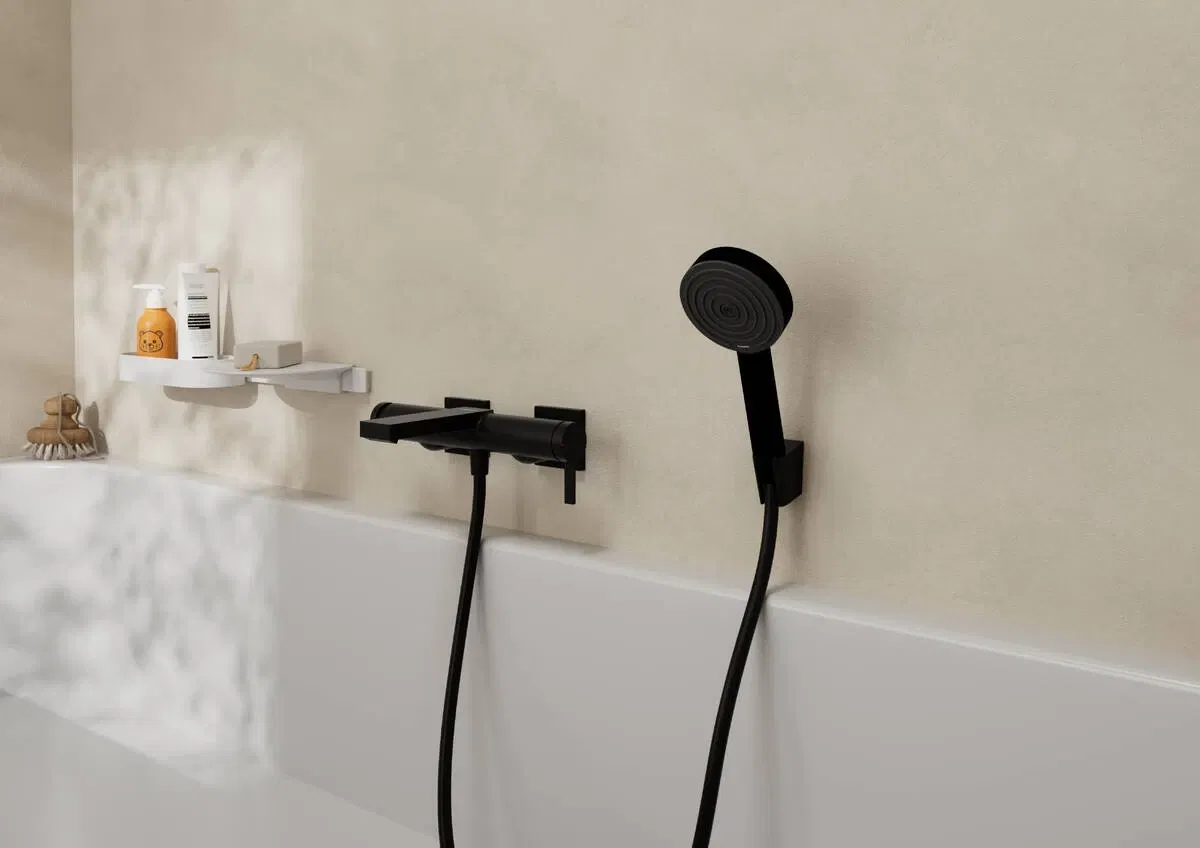 Смеситель для ванны и душа Hansgrohe Tecturis E Matt Black 73420670 цена 23290 грн - фотография 2