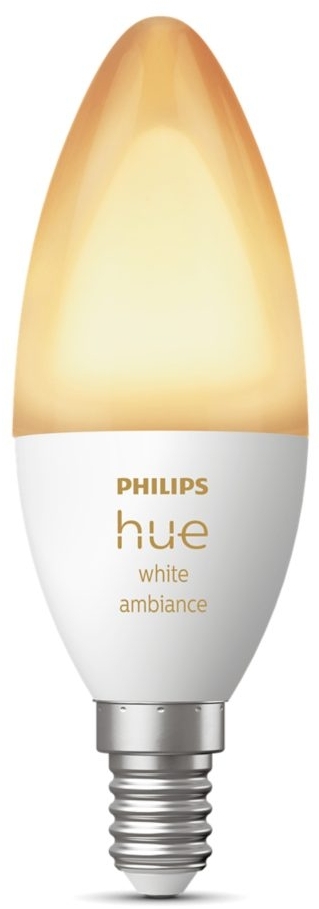 Розумна лампа Philips Hue E14, 5.2W(40Вт), 2200K-6500K, Tunable white, ZigBee, Bluetooth, дим (929002294403) ціна 2268 грн - фотографія 2