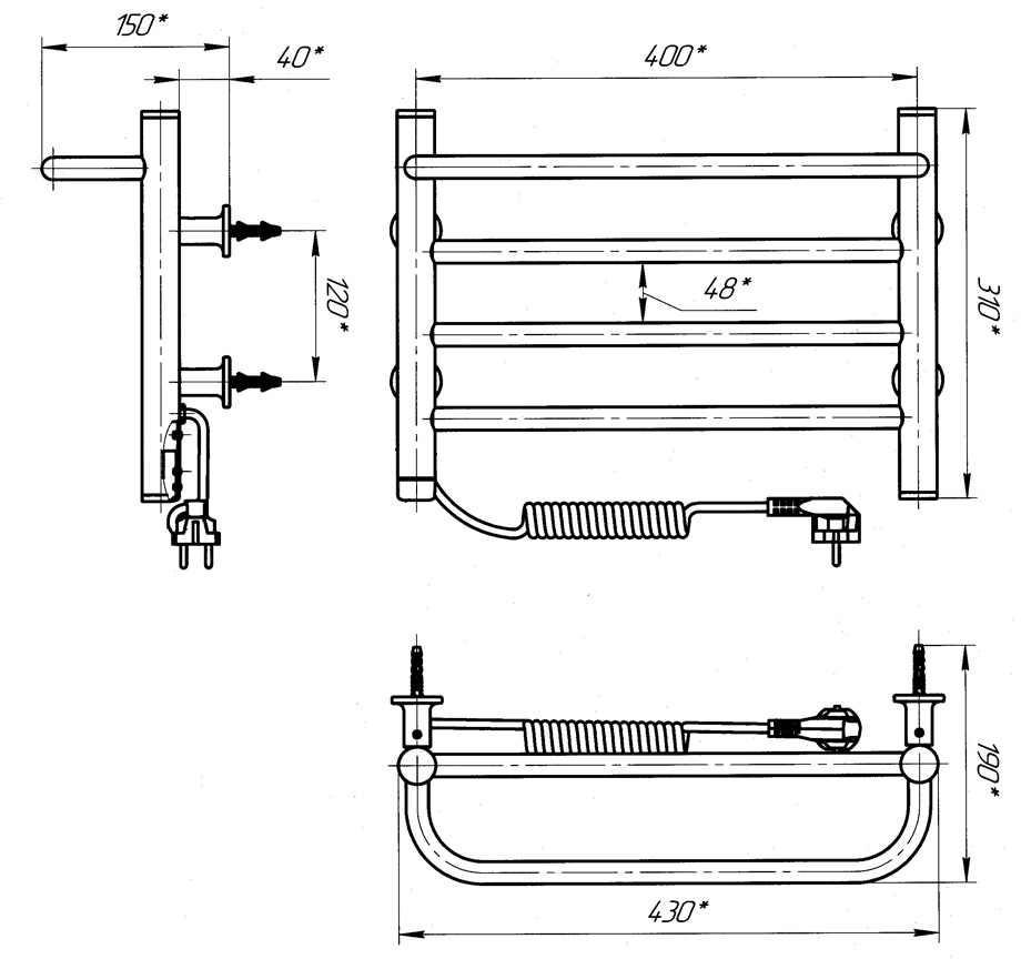 Laris Зебра Прайм ЧК4 400 х 300 (73207864) Габаритные размеры