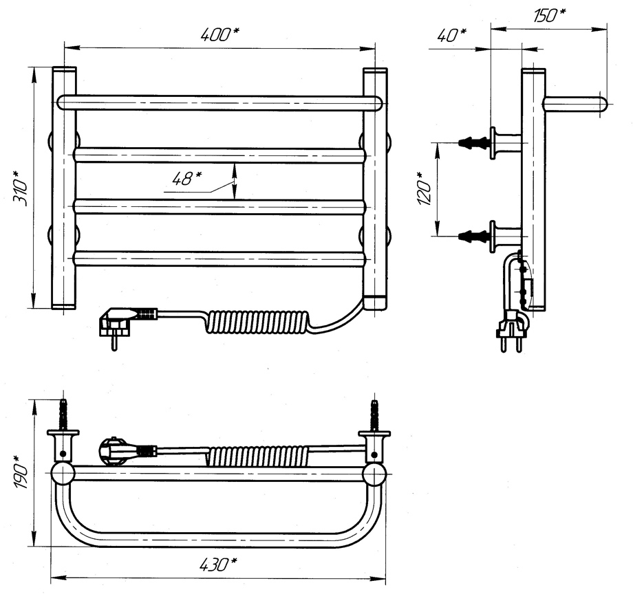 Laris Зебра Прайм ЧК4 400 х 300 (73207865) Габаритные размеры