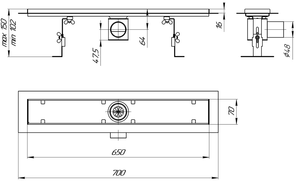 Rhein Piano 650 (70124420) Габаритные размеры